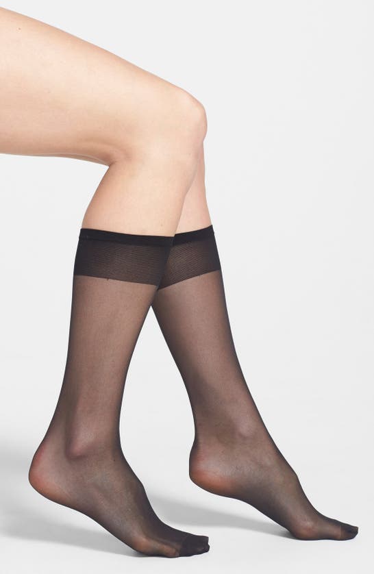 Shop Nordstrom 3-pack Sheer Knee High Socks In Black