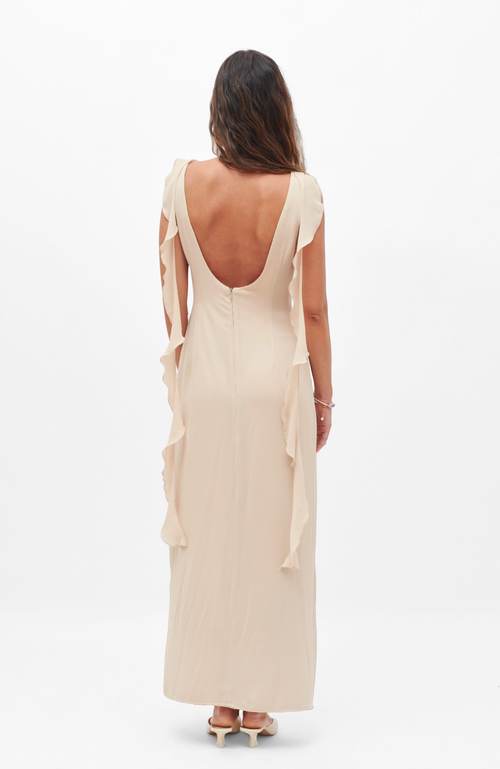 Shop Nanas Nana's Sophia Maxi Dress In Light Beige