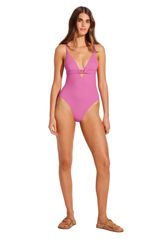 Shop Vitamin A ® Luxe Link One-piece Swimsuit In Bubblegum Relux
