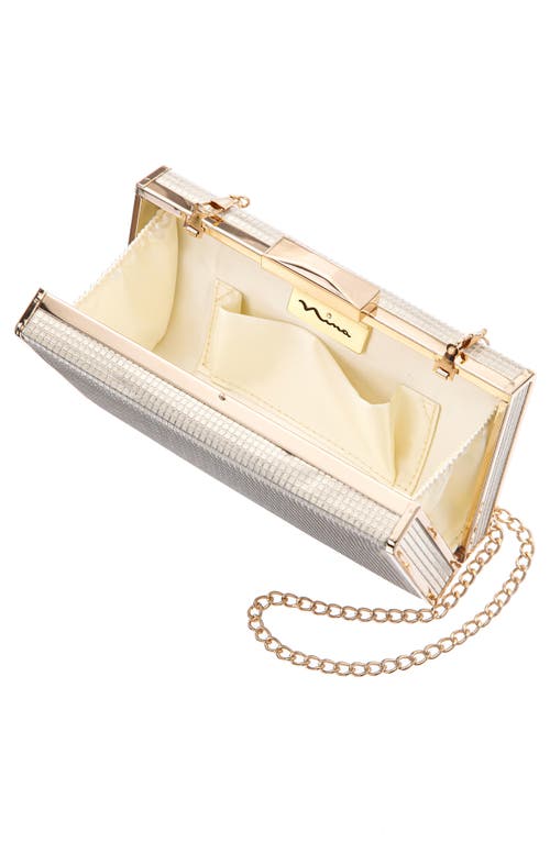 Shop Nina Hillery Frame Clutch In Platino