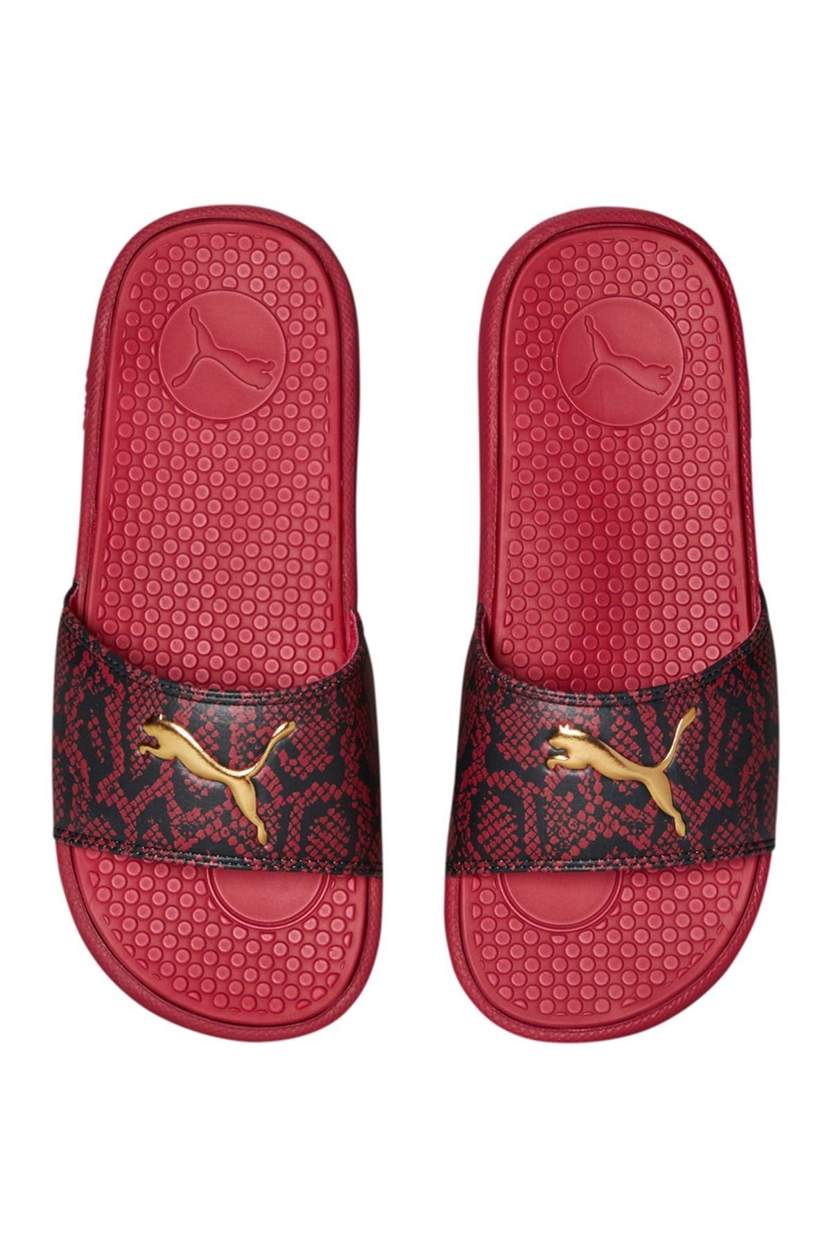 snake print slide sandals