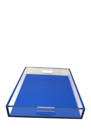 R16 Home Blue Square Lucite Tray In Blue