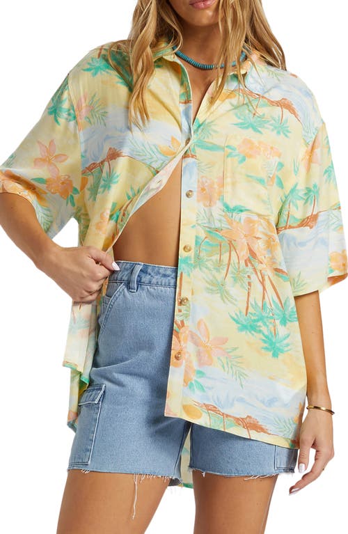 Billabong On Vacation Oversize Floral Button-up Shirt In Multi