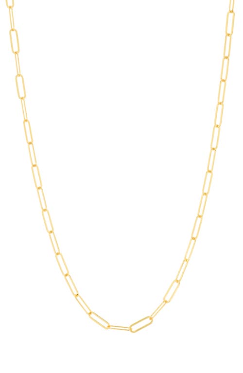 Sterling Silver Paper Clip Chain Necklace in Gold