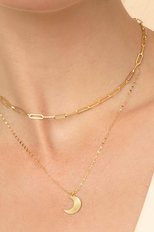 Oradina 14k Yellow Gold Moonburst Charm Pendant In Yellow Gold