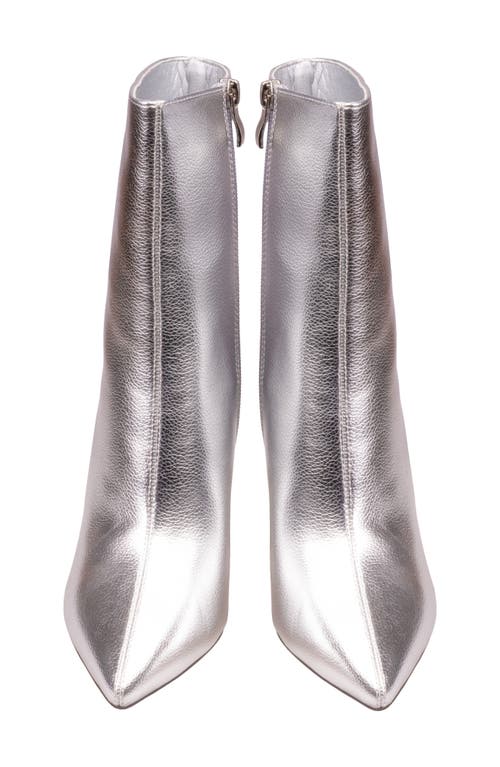 Lady Couture Crown Pointed Toe Bootie In Silver