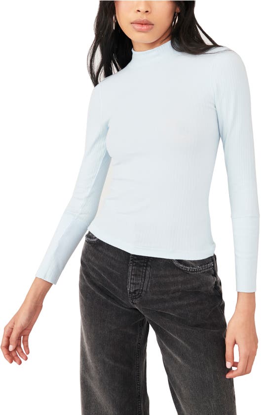 Free People The Rickie Mock Neck T-shirt In Dew Shine