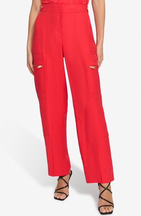 Soft Surroundings Perfect Ponte Straight Leg Red Serrano Pants Womens  Medium NEW