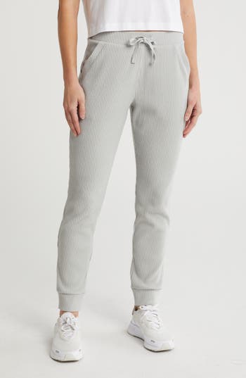 X By Gottex Tie Waist Rib Joggers In Grey