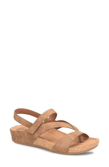 Eurosoft Gianetta Ankle Strap Sandal In Brown Suede