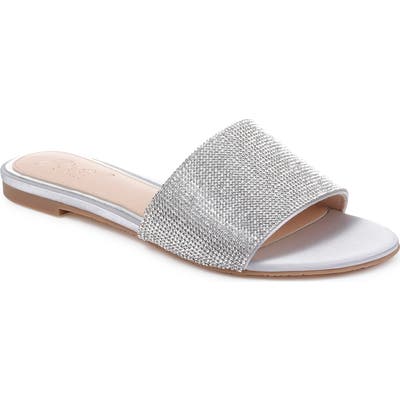 Jewel Badgley Mischka Khaleesi Crystal Slide Sandal- Metallic