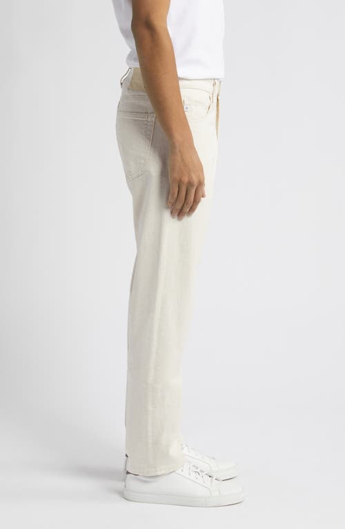 Ag Everett Slim Straight Leg Cotton & Linen Blend Jeans In Natural
