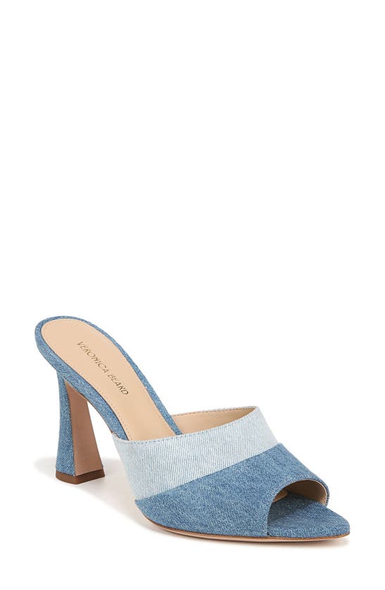 Veronica Beard Thora Pointed Toe Slide Sandal In Blue Multi