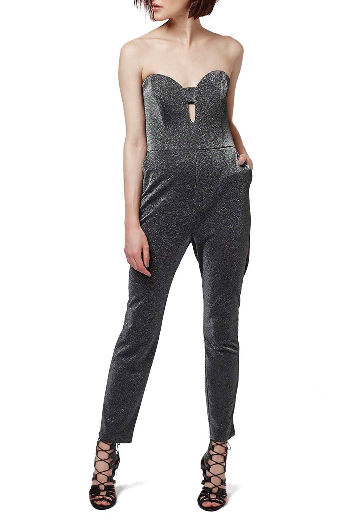 topshop metallic jumpsuit