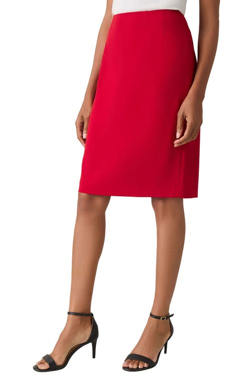 Kasper Plus Size Stretch-crepe Skimmer Pencil Skirt In Fire Red
