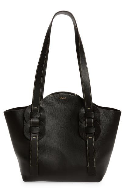 Chloé Darryl Small Braided Grained-leather Tote Bag In 039 Stormyg 