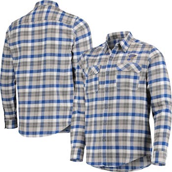 St Louis Blues Shirt Mens Small Blue Plaid Button Down Dress Antigua Long  Sleeve