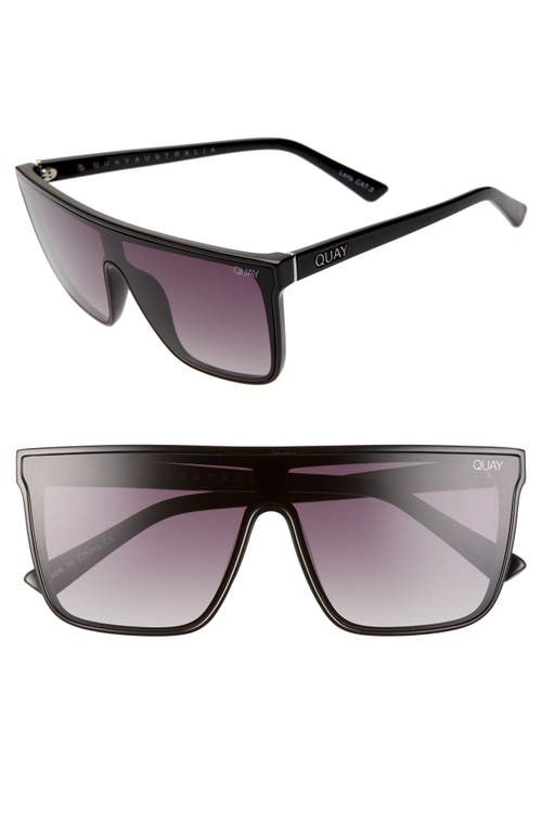 Quay Australia Night Fall 52mm Gradient Flat Top Sunglasses in Black/Smoke at Nordstrom