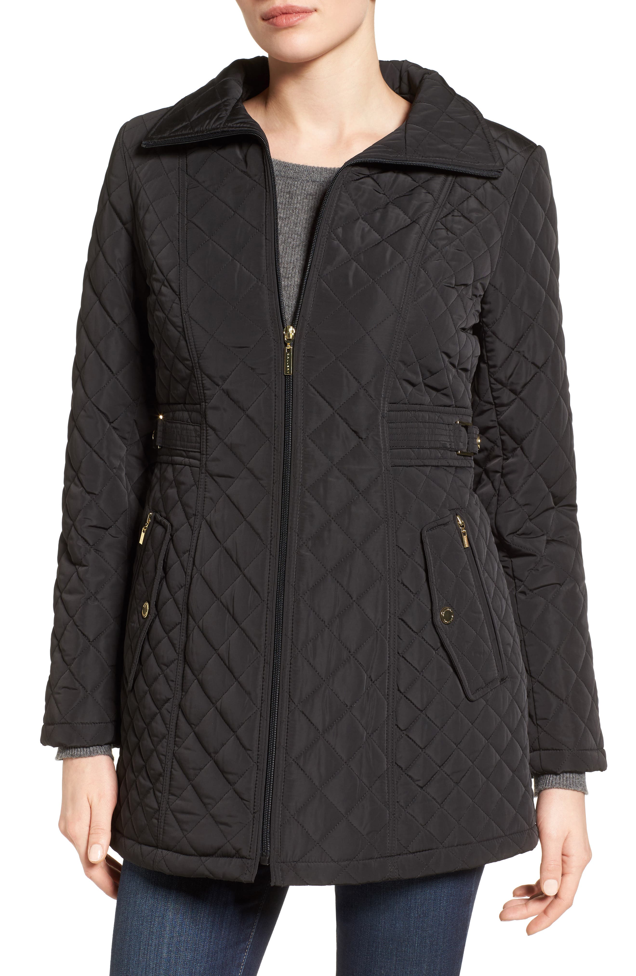 Gallery Side Tab Quilted Coat Nordstrom