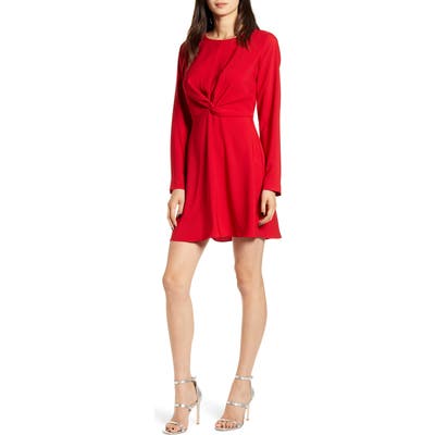 Chelsea28 Twist Front Long Sleeve Dress, Red