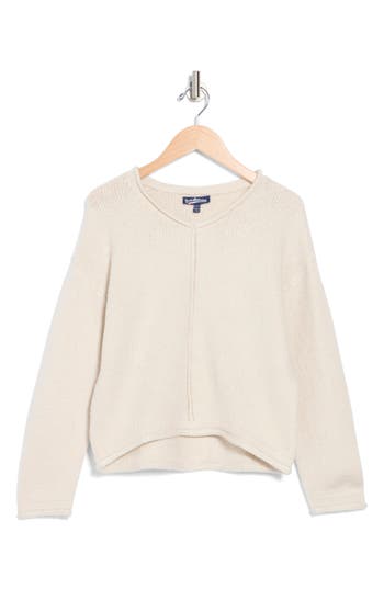 Freshman Kids' Seamed V-neck Sweater In Sky Blush