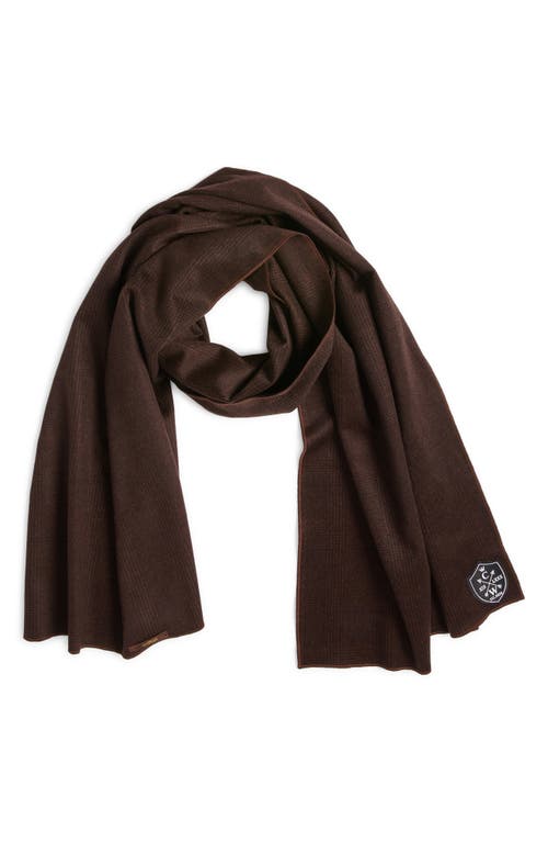 Clifton Wilson Glen Plaid Wool Scarf In Chocolate