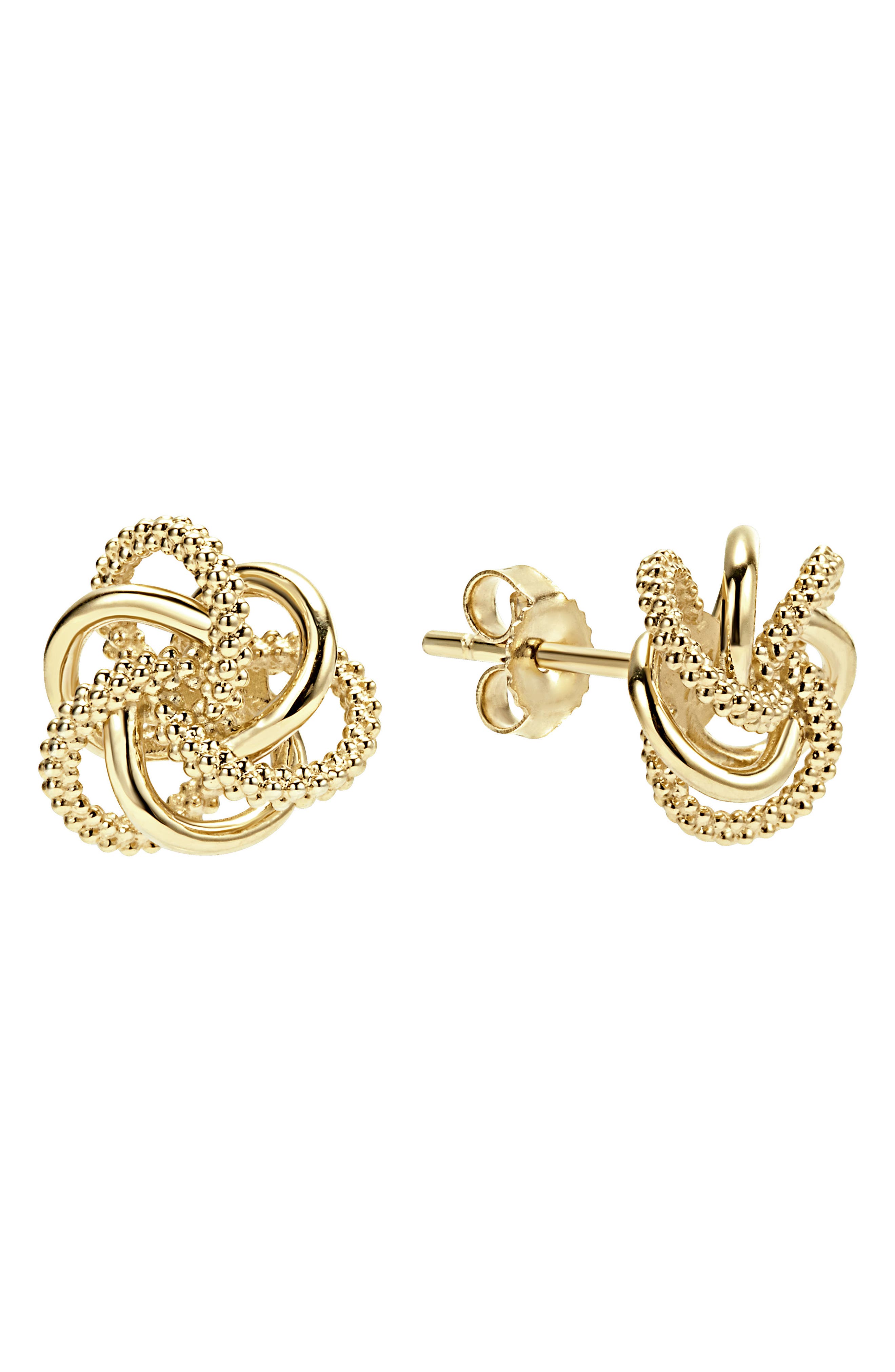 18k love knot earrings