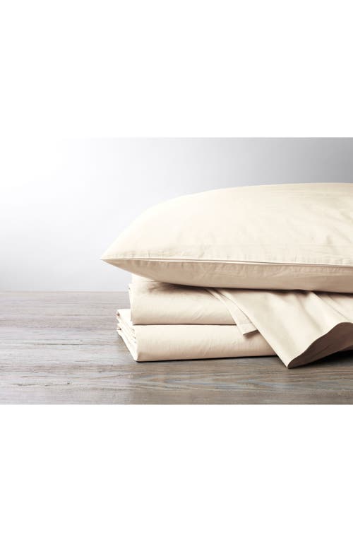 Coyuchi Crinkled Organic Cotton Percale Sheet Set in Undyed at Nordstrom