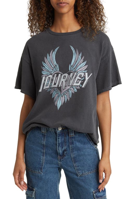 Vinyl Icons Journey Cotton Graphic T-Shirt in Washed Black