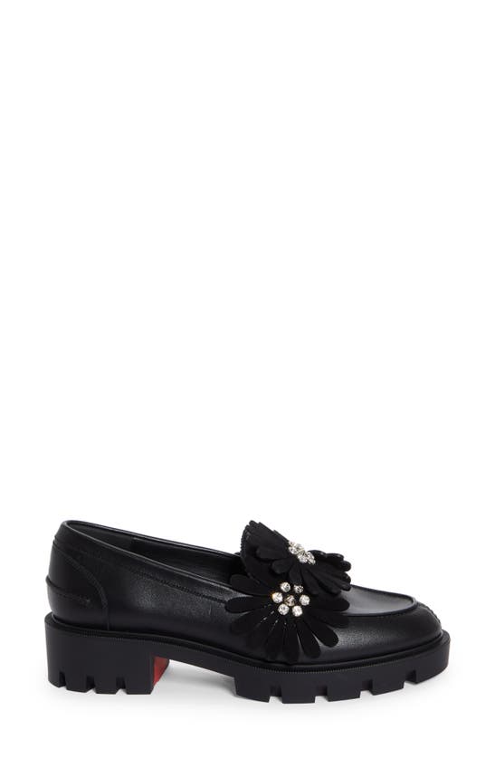 Shop Christian Louboutin Flora Lug Sole Loafer In Black