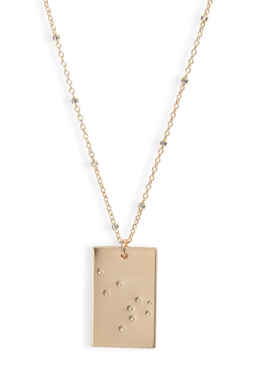Set & Stones Zodiac Constellation Pendant Necklace in Gold - Leo at Nordstrom, Size 20