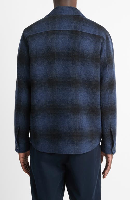 Vince Wool & Nylon Splittable Plaid Shirt Jacket In Ultramarine