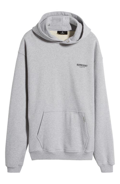 Shop Represent Owners Club Cotton Graphic Hoodie In Ash Grey/black
