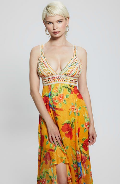 Shop Guess Serena Maxi Dress In Parrot Paradise Print