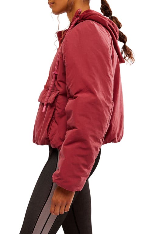 Shop Fp Movement By Free People Fp Movement In A Pillow Water Resistant Packable Puffer Anorak In Sour Cherry