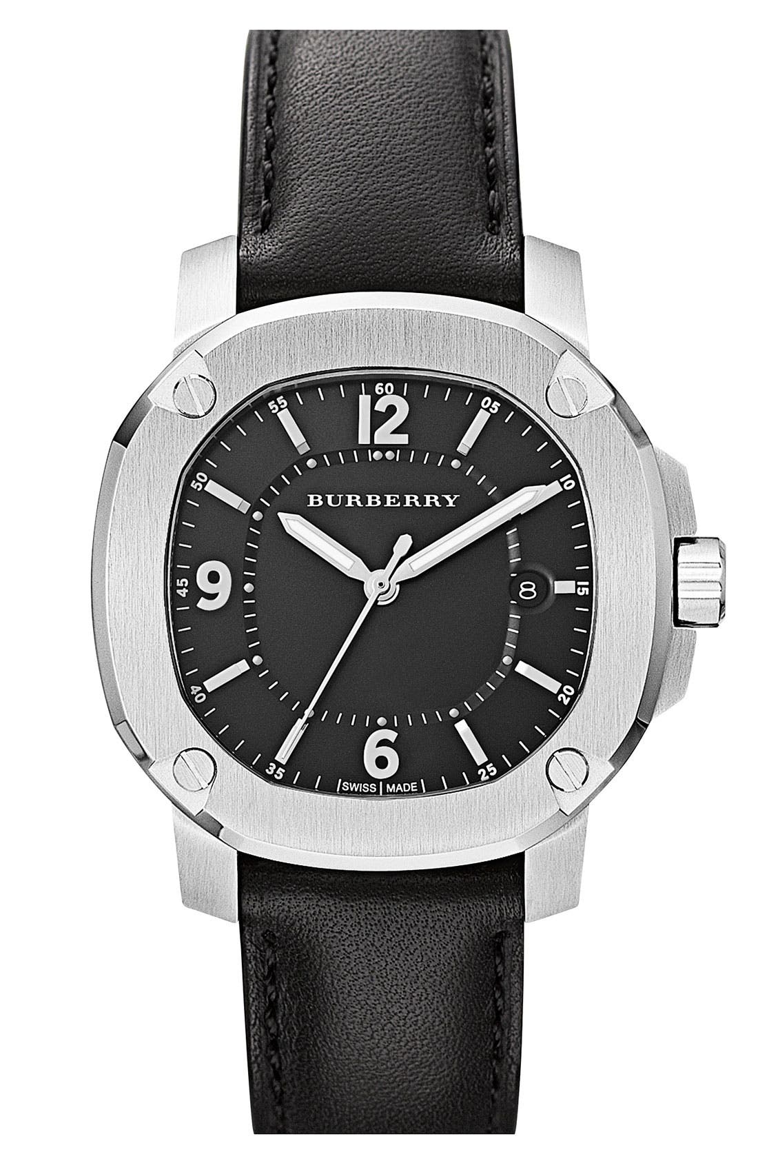 Burberry The Britain Leather Strap Watch Nordstrom