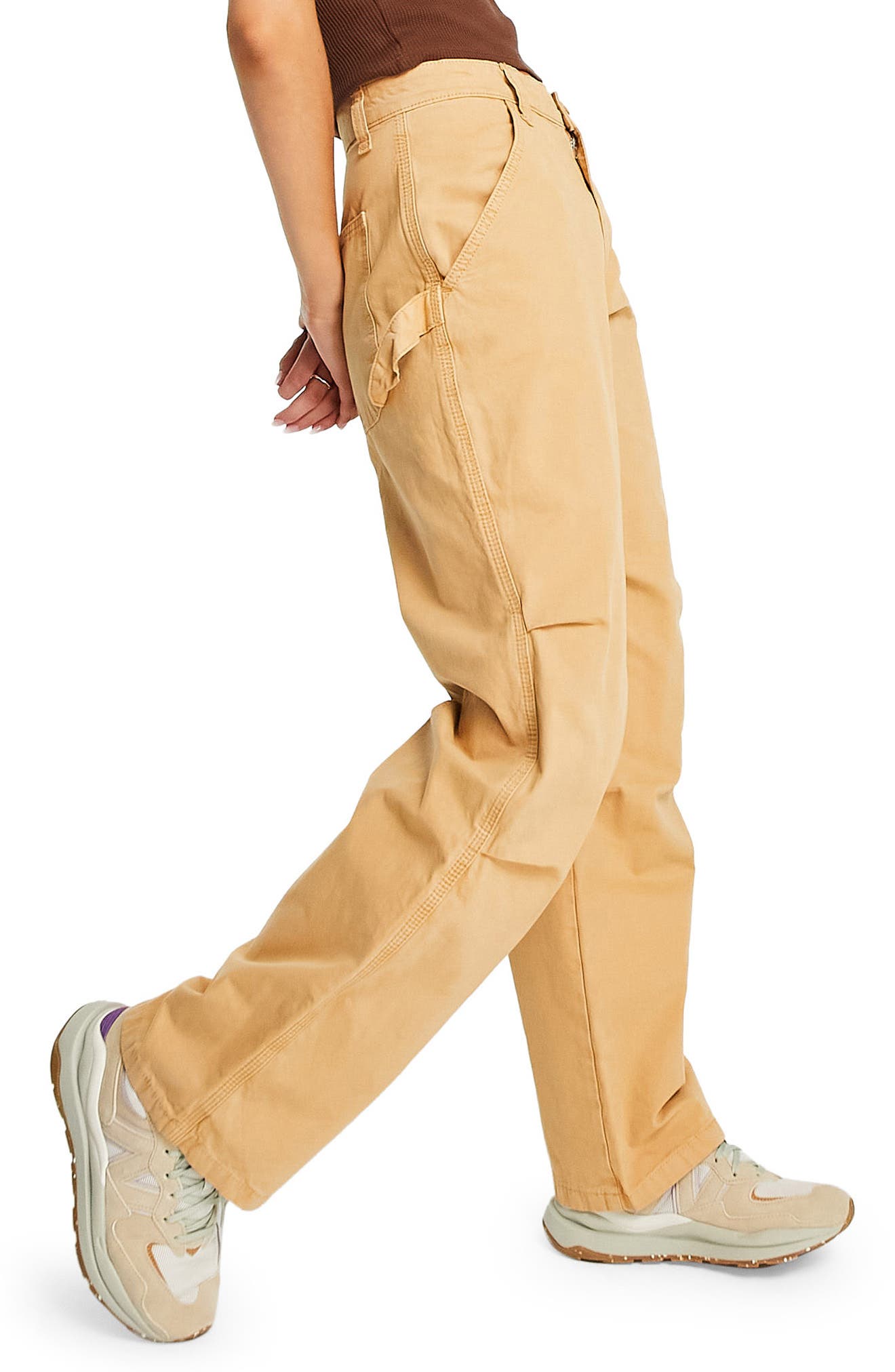 Womens Clothing Trousers Boohoo Petite Woven Pocket Detail Cargo Trouser in Camel Slacks and Chinos Cargo trousers Natural 