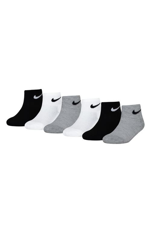 Shop Nike Kids' Swoosh Cushioned Ankle Socks In White D/g Heather