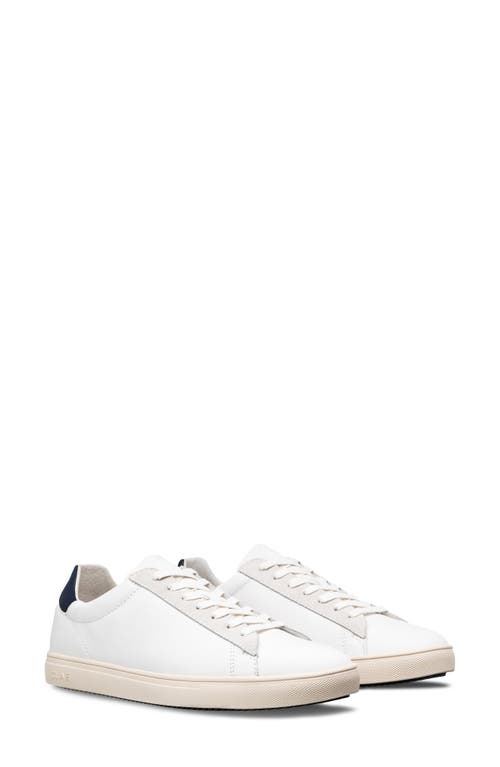 CLAE Bradley California Sneaker in White Leather Navy