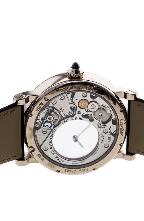 Shop Watchfinder & Co. Cartier  2013 Rotonde Leather Strap Watch, 42mm In Silver