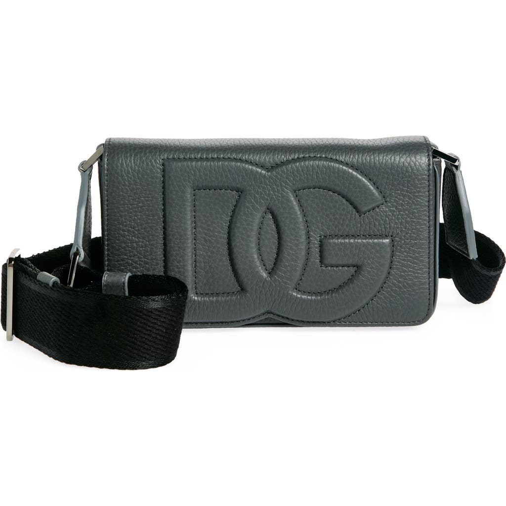 Dolce & Gabbana Dolce&gabbana Mini Deerskin Leather Shoulder Bag In Grigio