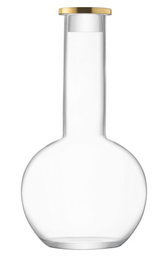 Lsa Luca Glass Decanter & Stopper In Clear/ Gold