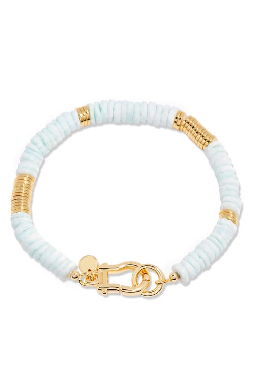 Capri Beaded Shell Bracelet in Gold/Turquoise