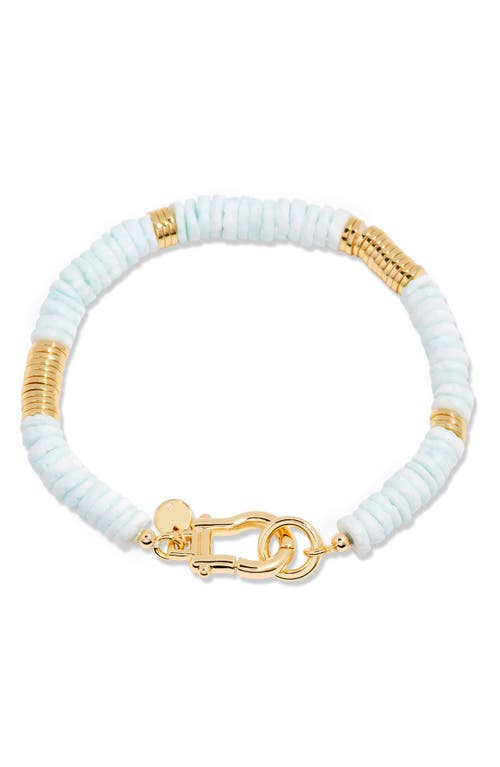 Shop Brook & York Brook And York Capri Beaded Shell Bracelet In Gold/turquoise