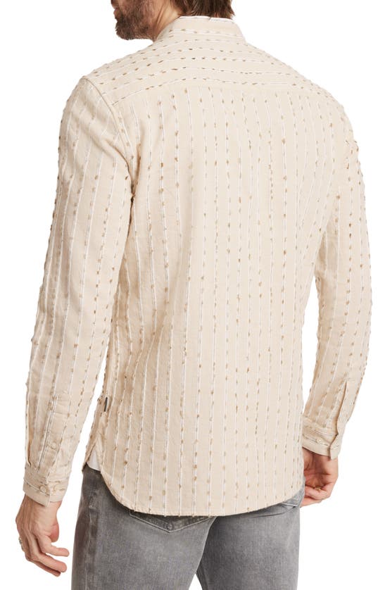 Shop John Varvatos Brayden Band Collar Button-up Shirt In Fossil Grey
