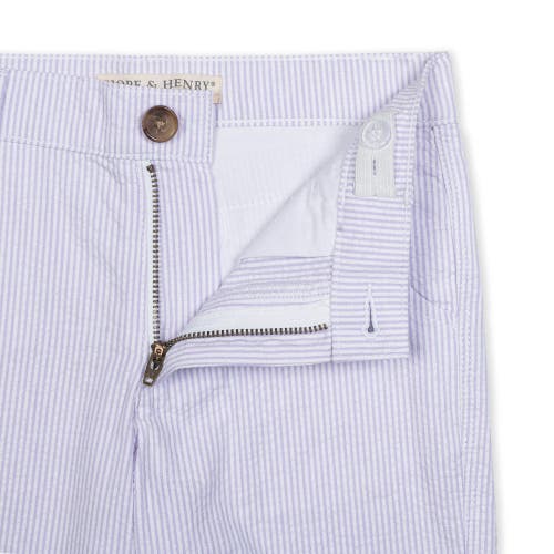 Shop Hope & Henry Baby Boys' Organic Seersucker Short, Infant In Lavender Seersucker