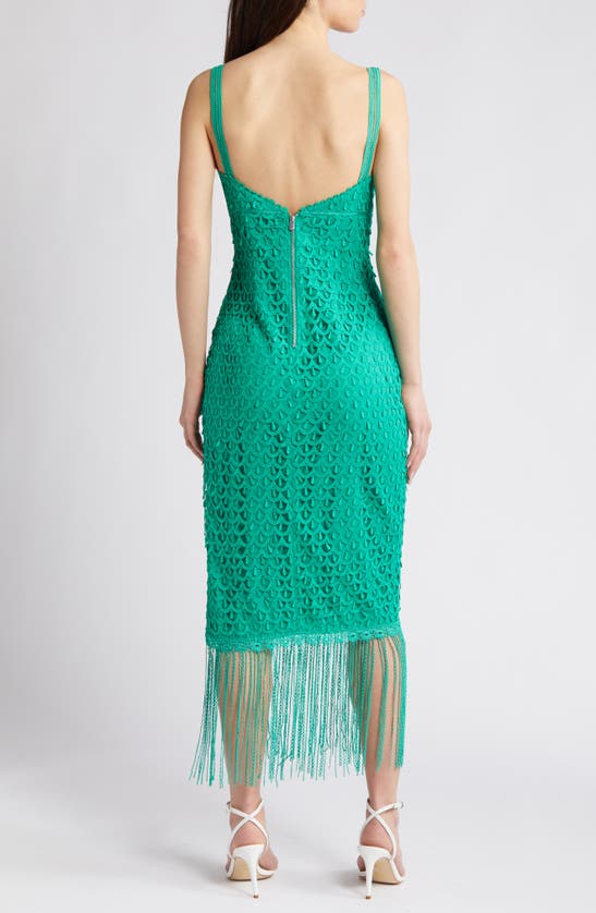 Shop Saylor Aleksandra Macramé Cocktail Midi Dress In Emerald