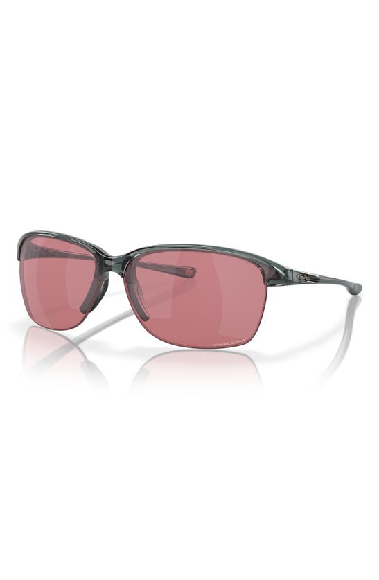 Oakley Unstoppable 65mm Prizm™ Gradient Oversize Polarized Rectangular Sunglasses In Shiny Black