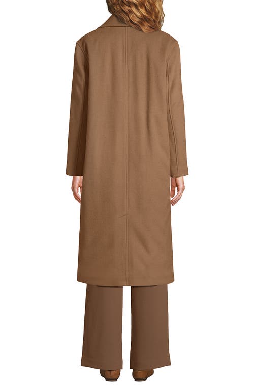 Shop Lands' End Insulated Double Breasted Wool Coat In Honey Beige