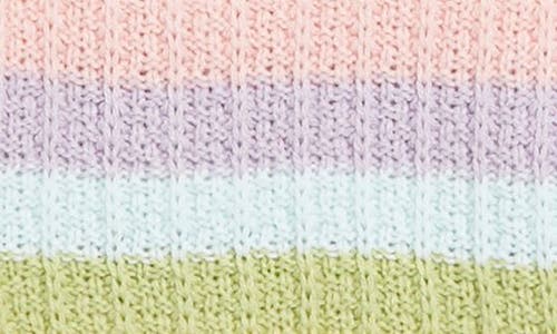 Shop Cotton Emporium Kids' Rainbow Knit Crop Tank In Multi Rainbow Stripe